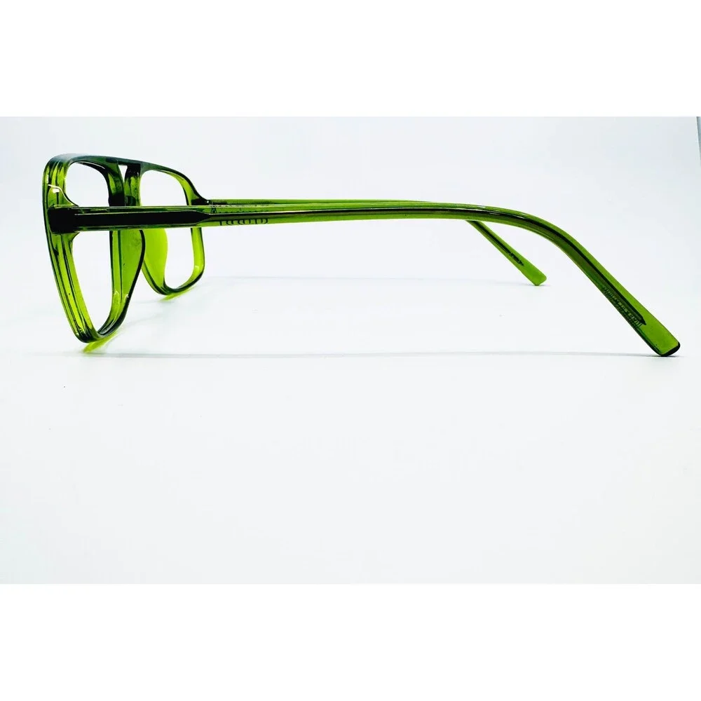 Zenni Eyeglass Frames Mens Green Aviator Square 54-18-140